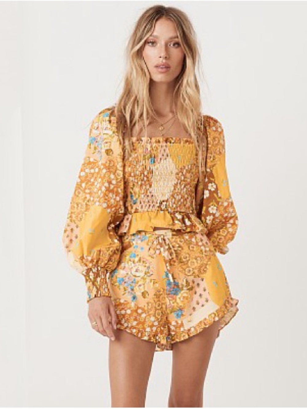 Spell & The Gypsy Freda Set in Amber Small Top, XSmall Shorts